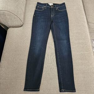 Madewell 9 inch Mid-Rise Skinny Larkspur Dark Wash Denim Jeans Size 25 Petite